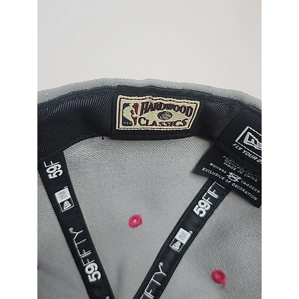 Dallas Mavericks New Era 59Fifty Hardwood Classics Hat Cap 7 1/8 Pink Gray